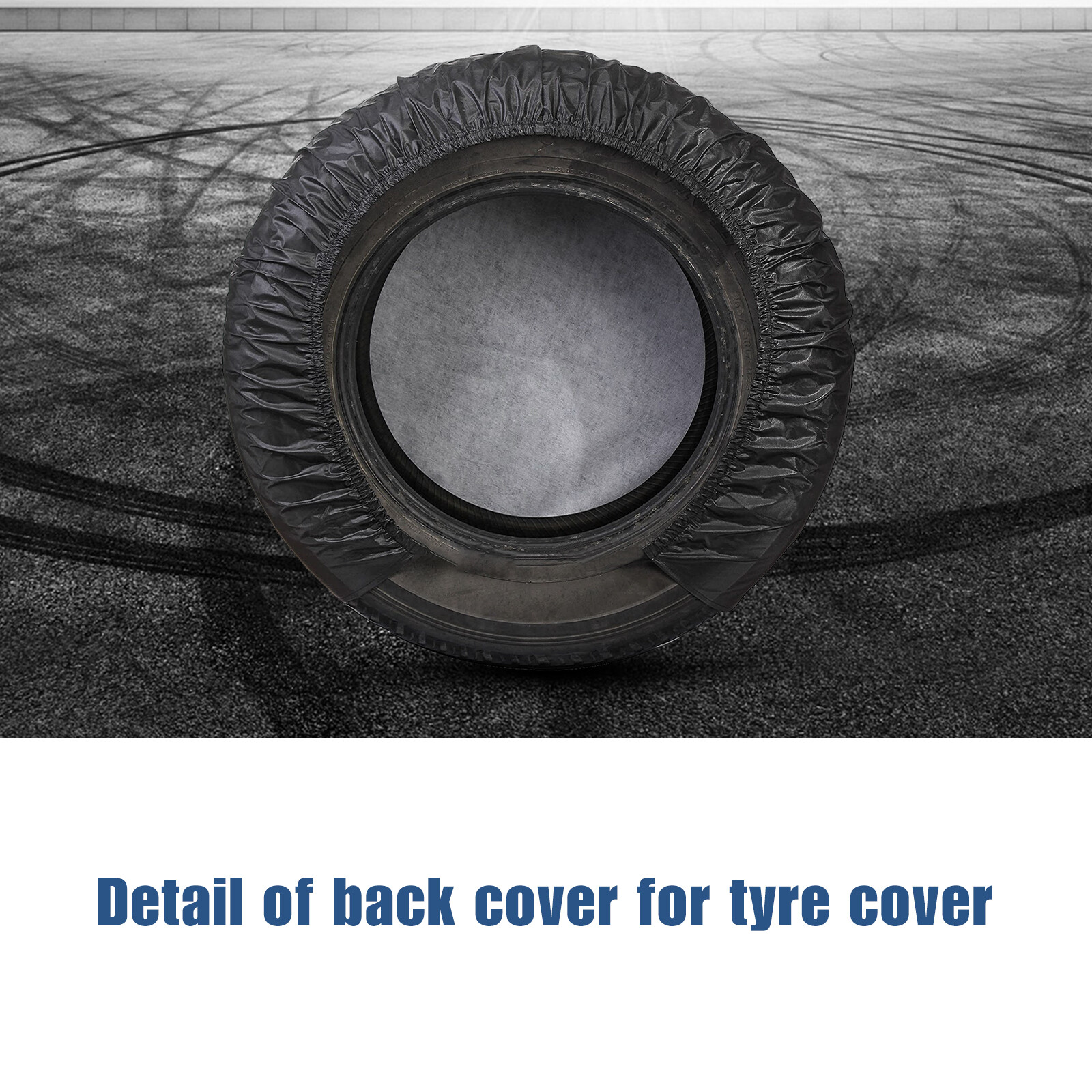 OutdoorLines Outdoor Waterproof Tire Covers Set of 4 - UV-Proof Trailer Wheel Cover Windproof Tire Protector for RV Jeep Trailers Camper Van Truck, Universal Tire Covering Fits Diameters 24-26, Gray