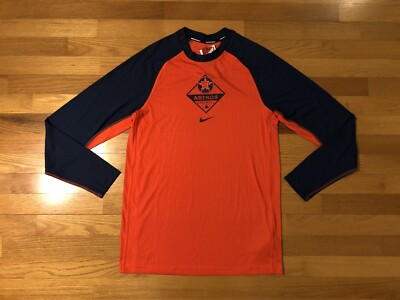 New L Nike Houston Astros Authentic On Field Dri-Fit Long Sleeve