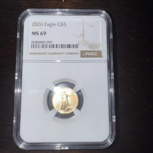 2026 Gold Eagle MS69 NGC Graded Beautiful Coin of The New Year  1/10 Gold