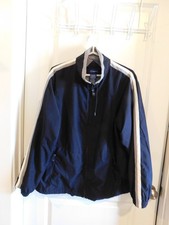 Vintage Catalina Black Womens Sz EXL Zip Up Sport Track Jacket Striped sleeves