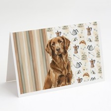 Caroline's Treasures Liver Flat-Coated Retriever Coffee Bar Greeting Cards Pk 8
