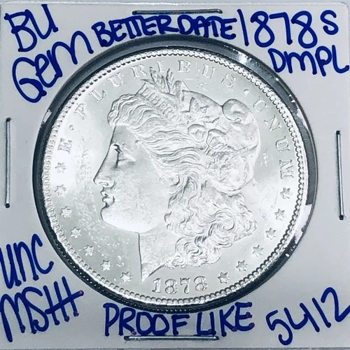 1878 S BU UNCIRCULATED MORGAN SILVER DOLLAR AUTHENTIC U.S.MINT FREESHIPPING 5412