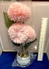 14" Beautiful Artificial Flower Arrangement Pink Flowers in white Vase