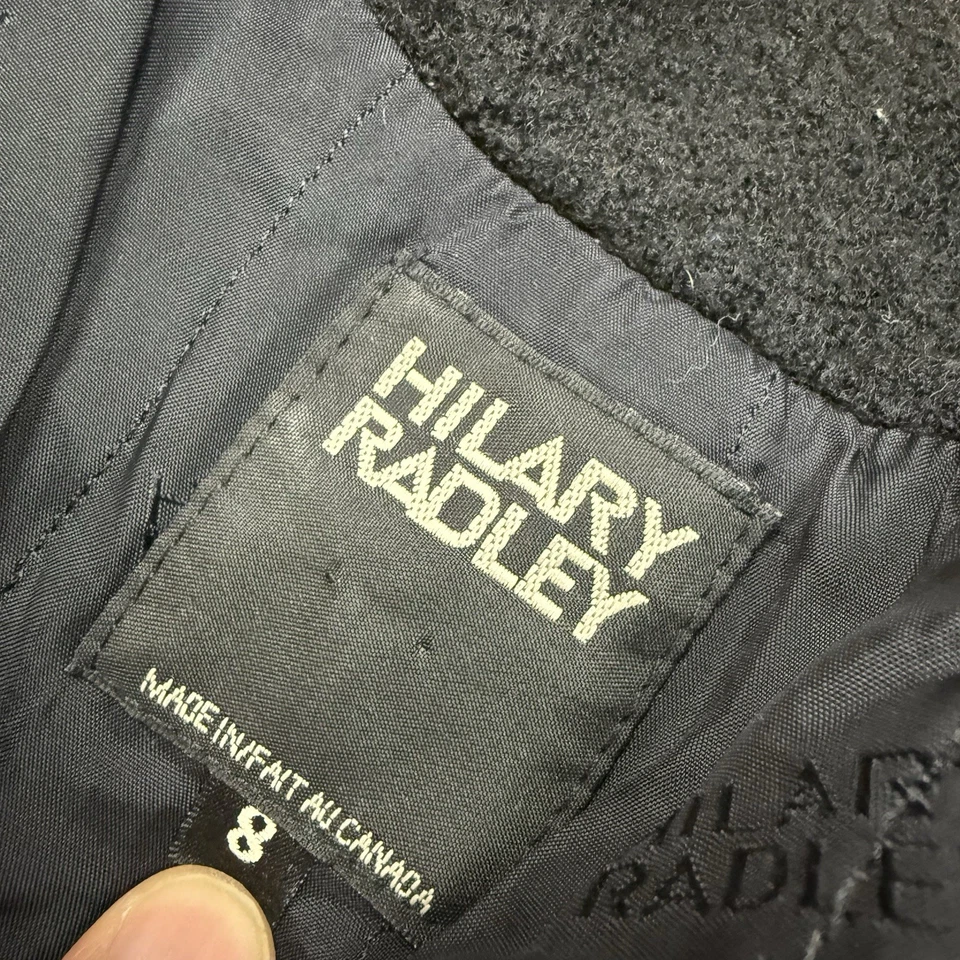 Abrigo de Colección Penny Lane Negro Piel Sintética Borde Manga Puño Talla 8 Hilary Radley Foto 3 de 4