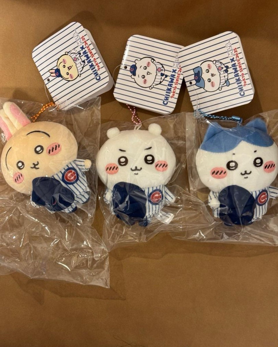 Chiikawa x MLB Tokyo Series Cubs Mascot 3 Set NEW usagi