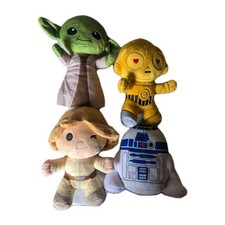 Pre-owned Star Wars plush lot including Yoda, R2-D2, C-3PO, and...