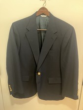 VTG Polo University Club Ralph Lauren Blazer Men 44R Navy Blue Gold Buttons USA