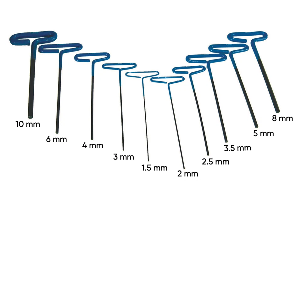Wrench, Hex Key, Dipped T-Handle, Metric, 10pc Set -1.5mm to 10mm - Image 2 of 3