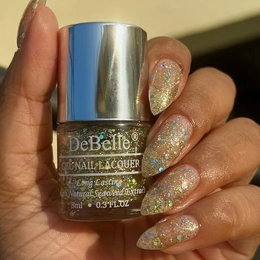 DeBelle Gel Nail Polish Galaxia (Transparent With Different Size Holo Glitter Na