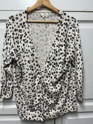 Fat Face Damen-Cardigan weiß Blumenmuster Baumwolle   UK-Größe 18