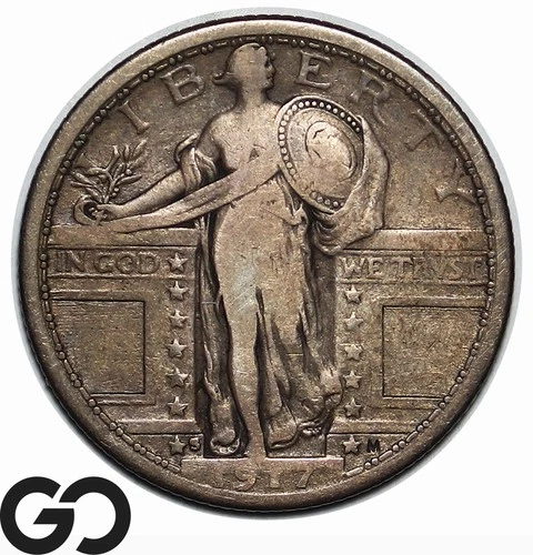 1917-S Standing Liberty Quarter, Type 1, Choice Fine