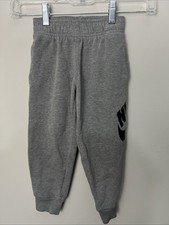 Nike Little Boys Logo Graphic Fleece Jogger Pants Gray Dark Grey Heather, 4T