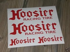 HOOSIER Racing Tire Decal Set Hotrod Mickey Tompson USA V8 Drag Racing Turbo