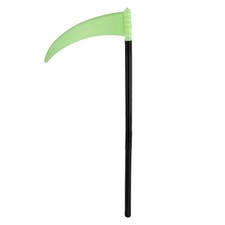 Grim Reaper Scythe Prop, 28.5 in Green Plastic Sickle Prop