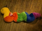 TY Beanie Babies Inch the Worm PVC Pellets 1995 Vintage Plush Toy w/ Tags