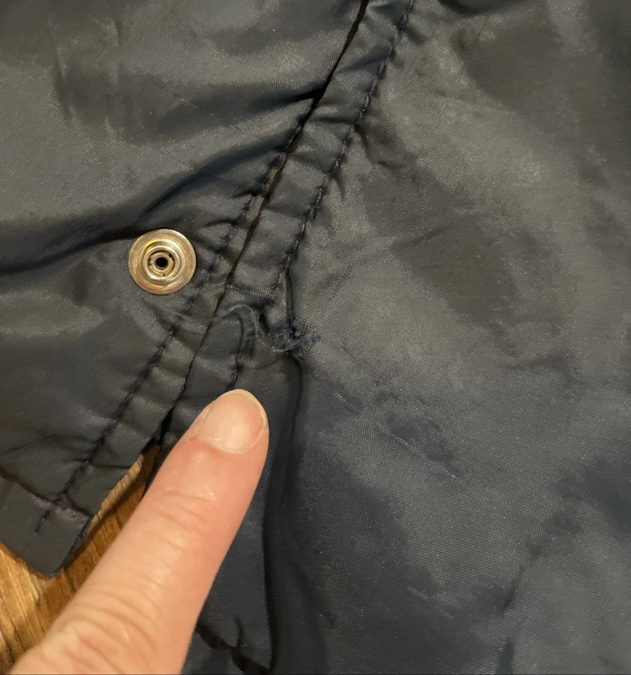 Sears The Mens Store Quality Outerwear Size 38 (M) Navy Jacket **Missing Button - Image 2 of 4