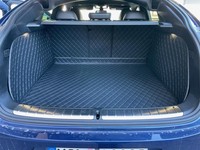 Carstyler® Kofferraummatte FüR VW Caddy V - Auswahl: Leder Schwarz Faden Blau