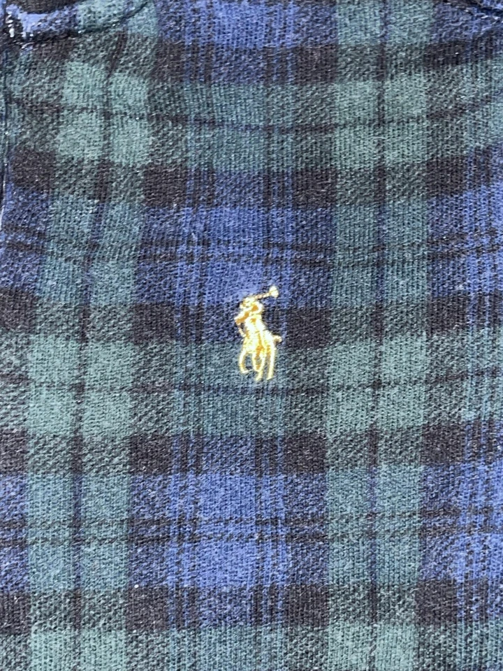 Polo Ralph Lauren Pullover Cremallera Cuarto Niños 4T Verde Azul Marino Cuadros Polar Suéter Foto 2 de 4