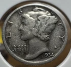 1934-P Mercury Nice Older Dime 90% Silver