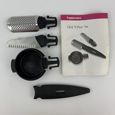 Tupperware Click N Prep Set w/ Instructions - Knife Zester Sieve Sifter