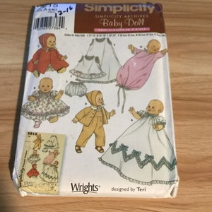 Simplicity ~ PATTERN #5215 BABY DOLL CLOTHING Sizes 12" to 22" - 6 Styles - NEW