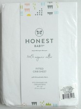 Honest Baby 100 Organic Cotton Fitted Crib Sheet Solid White Standard 28"x52"