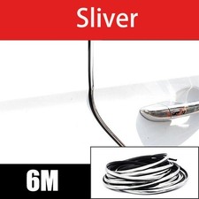 6m Car Door Chrome Moulding Trim Strip Edge Scratch Guard Protector Cover Strip