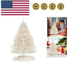 Mini Christmas Tree, 24in/60cm Artificial Tabletop Christmas Tree with LED St...