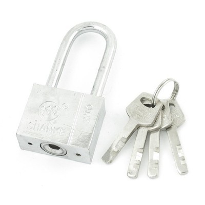 40mm wide metal silver long handle lock security 4 keys