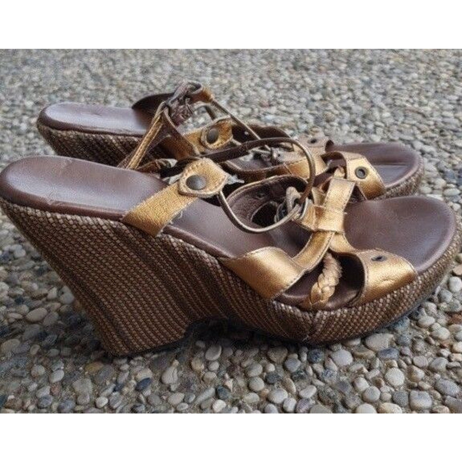 Bronze Wedges - Size 38 (Approximate US  Size 7.5)-image