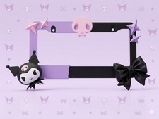 3d Printed Kuromi License Plate Frame Purple Black Pink Car Accessory