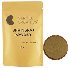 CARMEL ORGANICS Bhringraj Powder 8 Ounce| Natural 8 Ounce (Pack of 1), Brown