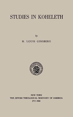 Ginsberg - Studies in Kohelet - New paperback or softback - X555z