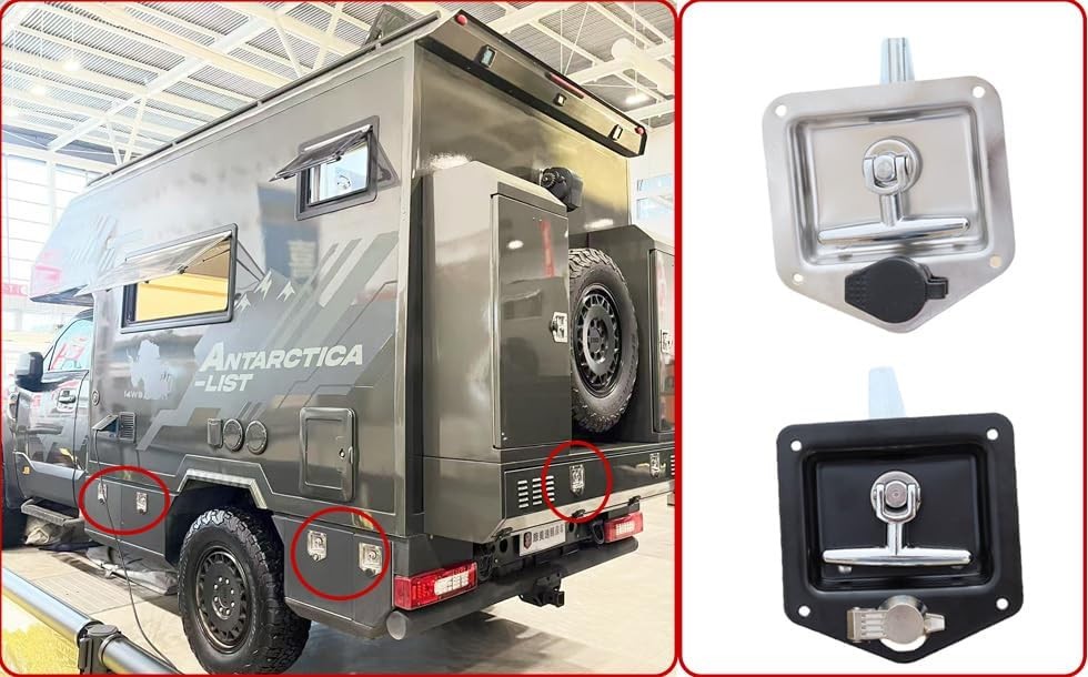 T Handle Latch Rv Truck Door Tool Box Lock Replacement with Keys Gasket 1Pc 