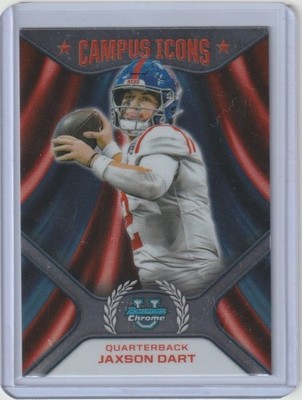 2024 Bowman University Chrome #CI-3 Jaxson Dart Campus Icons Ole Miss