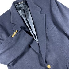 Vintage Polo University Club Blazer Mens 44R Navy Blue Wool Gold Buttons USA 90s