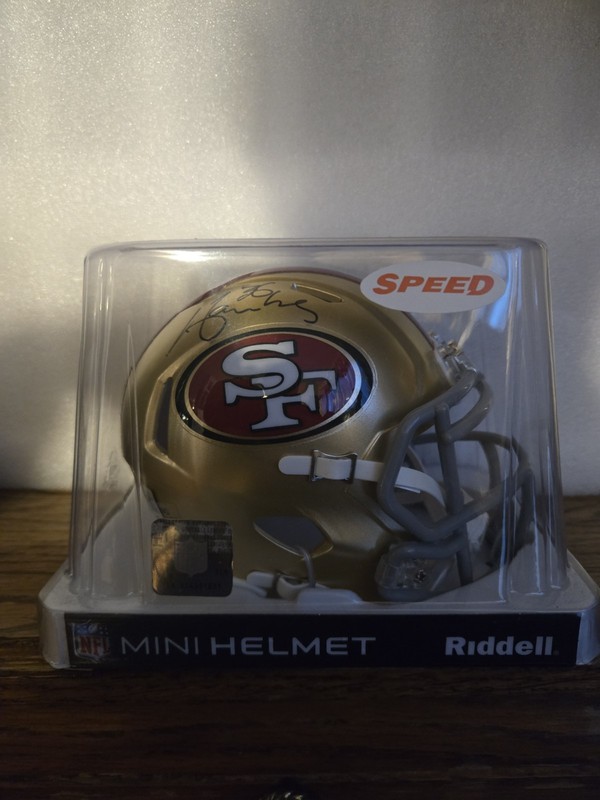 Merton Hanks San Francisco 49ers Autographed Speed Mini Helmet Beckett Certified