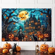 Halloween Backdrop for Photography Horror Moon Night Pumpkin Halloween Photo