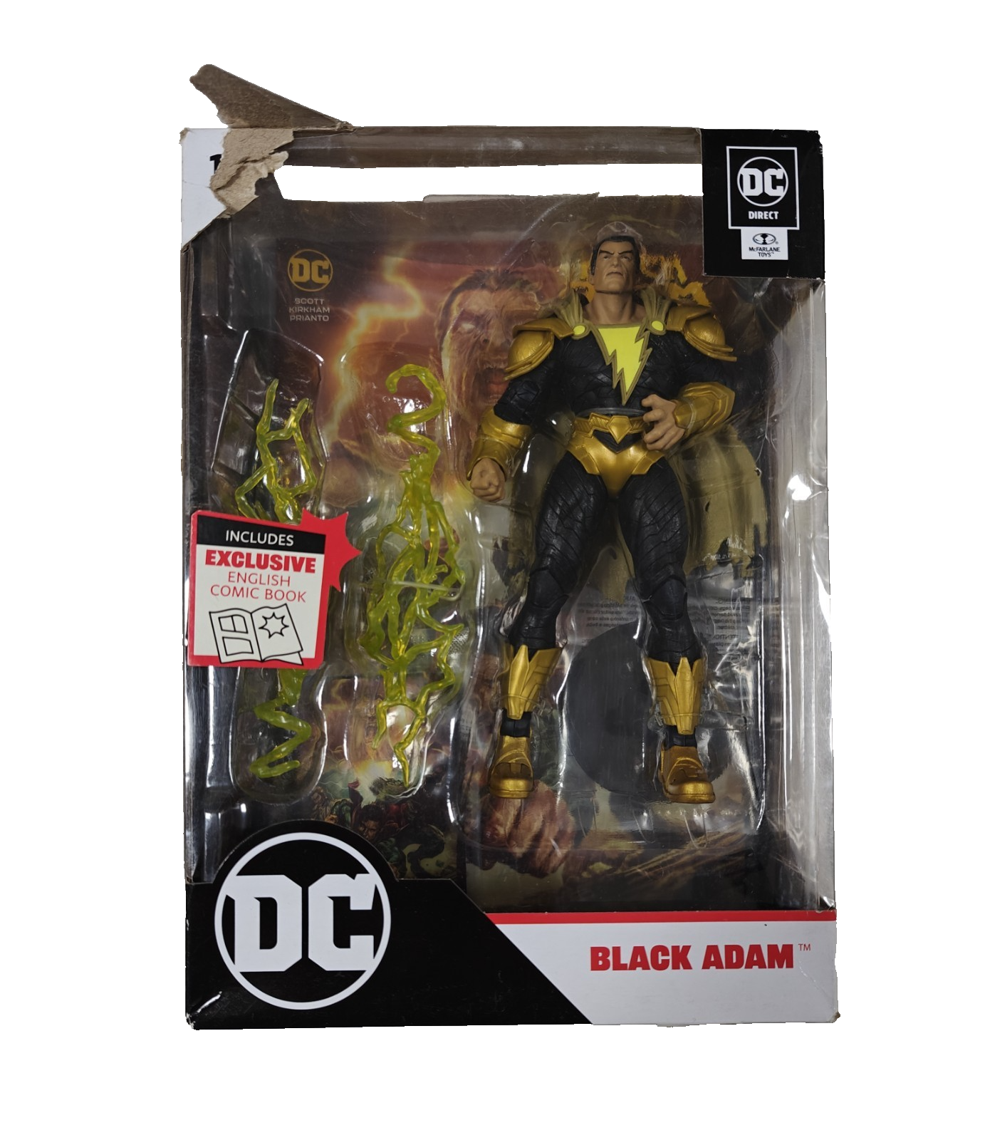 McFarlane DC Multiverse Page Punchers Black Adam 7"" Figure + Comic - Damaged Box