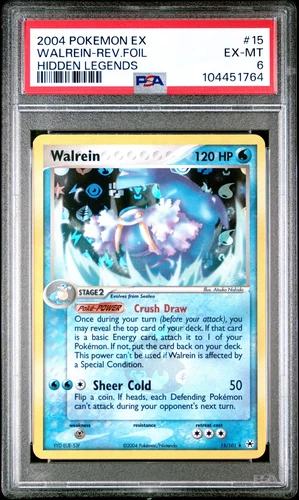 2004 POKEMON EX HIDDEN LEGENDS #15 WALREIN-REVERSE FOIL PSA 6
