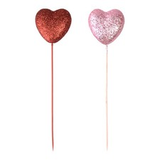 Valentine's Foam Glitter Heart Picks