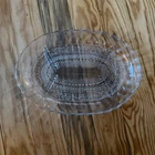 Anchor Hocking Vtg Oval Serving Platter Clear Scalloped Rim 12” pressed glass