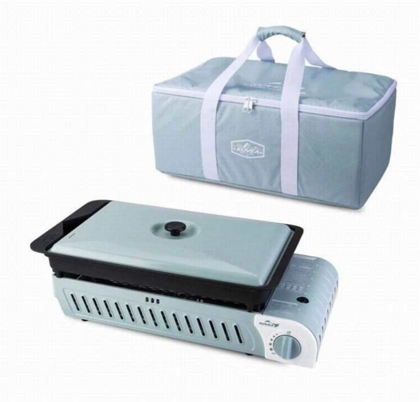 Kovea 3-Way All-In-One Gas Stove Medium (M) Mint Color BBQ Grill Pan Camping