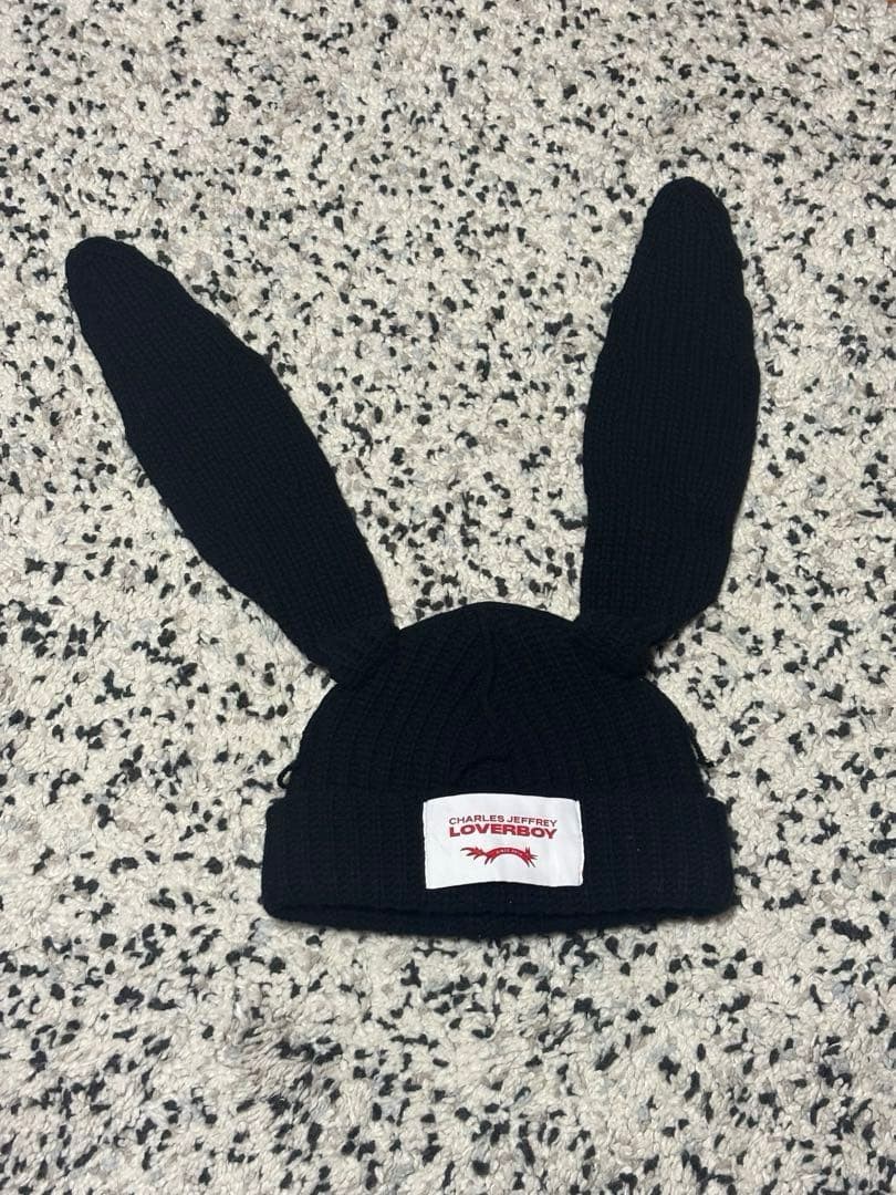 CHARLES JEFFREY LOVERBOY bunny ears knit hat beanie | eBay
