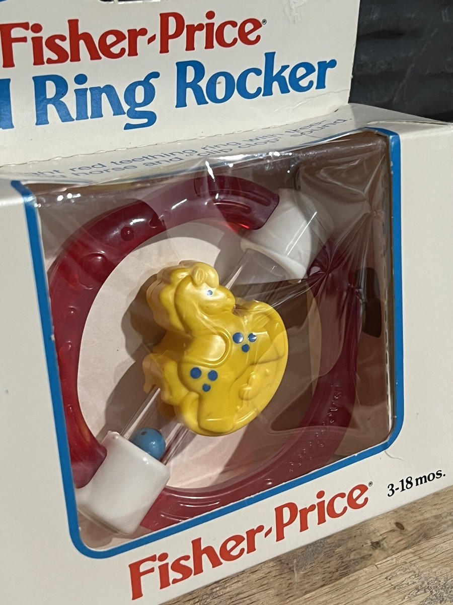Vintage Fisher Price Red Ring Rocker Teething Toy New In Package