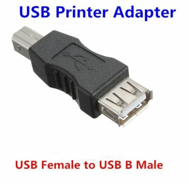USB-A 2.0 Female to USB Type B Male Converter Adapter Printer Connector - Image 2 of 4