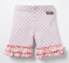 NWT Girls Matilda Jane Enchanted Garden Maddie Gingham Shorts Shorties size 14