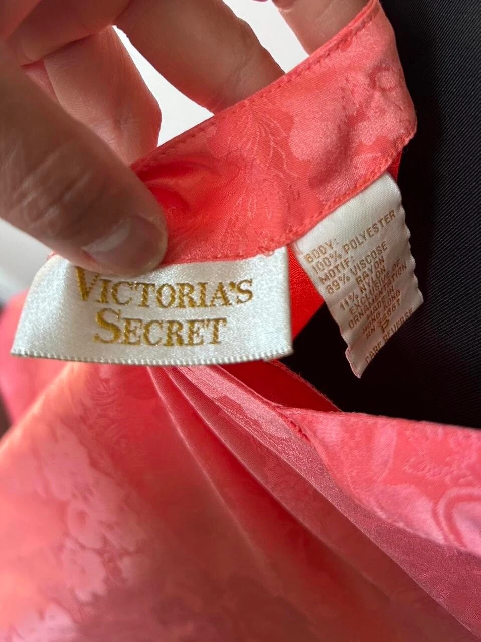 UNDERCOVER Abito Slip Vintage Victoria's Secret Etichetta Oro Corallo Floreale