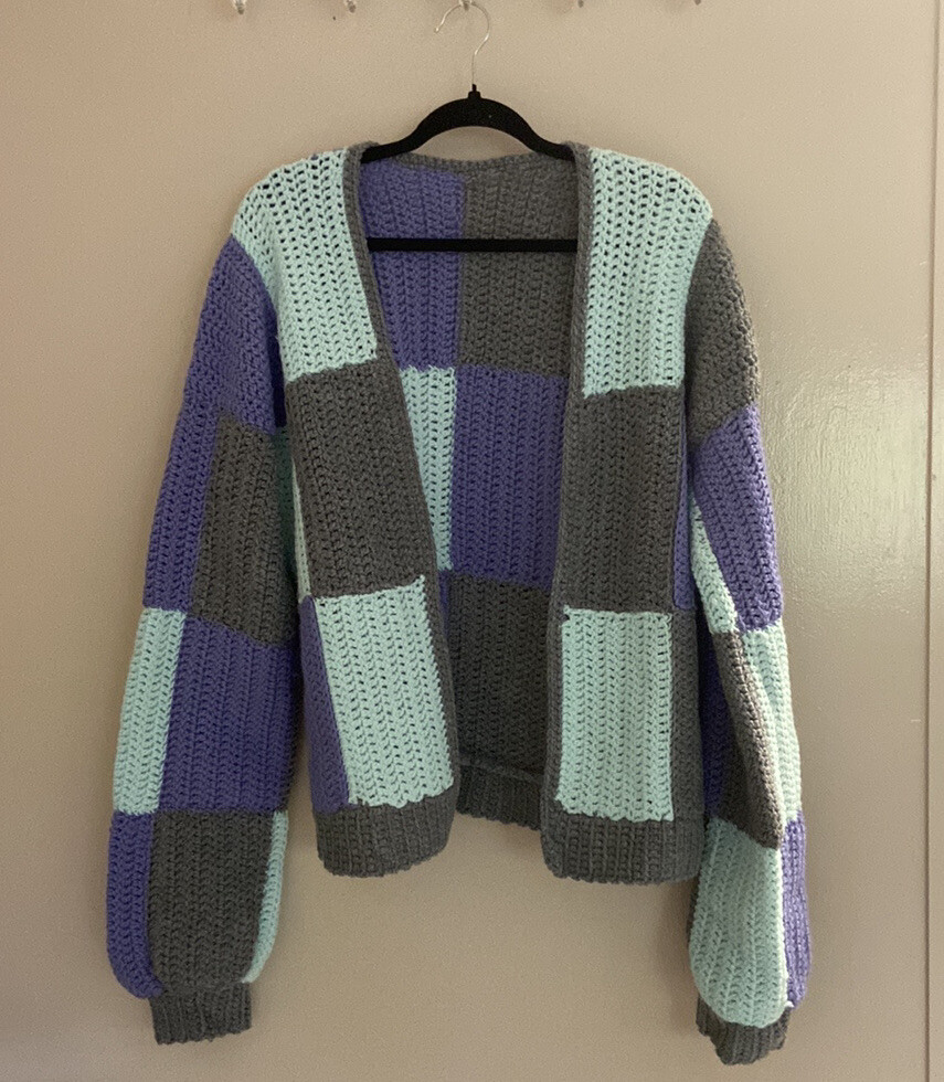 Handmade Crochet Patchwork Cardigan - image 1