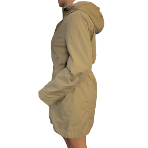 LL Bean Jacket Womens Medium Beige Khaki Removable Fur Liner Plaid Lined - Picture 2 of 13